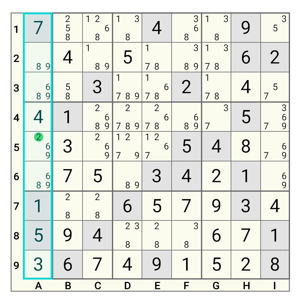 Hidden Single Example