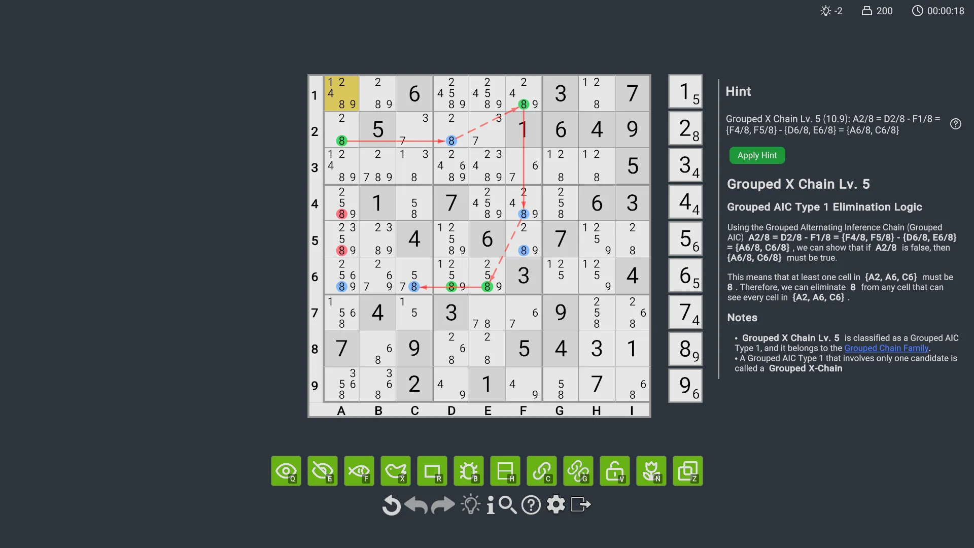 Grouped X-Chain full hint