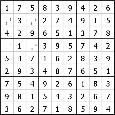 唯一矩形产生2个解的例子