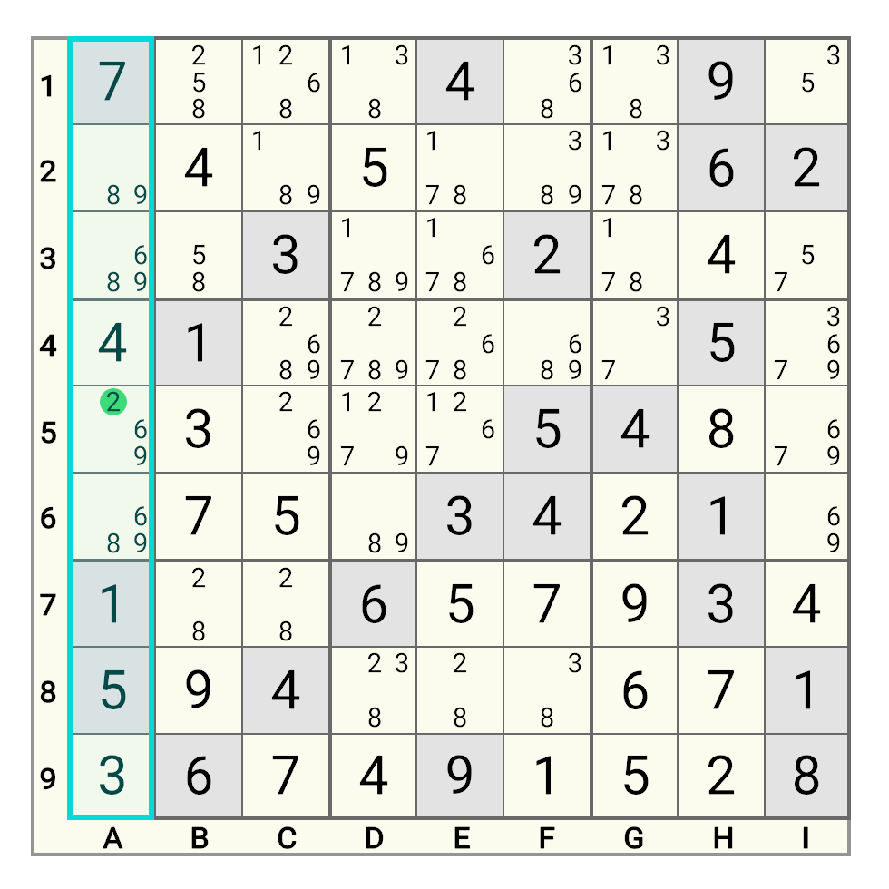 Hidden Single Example