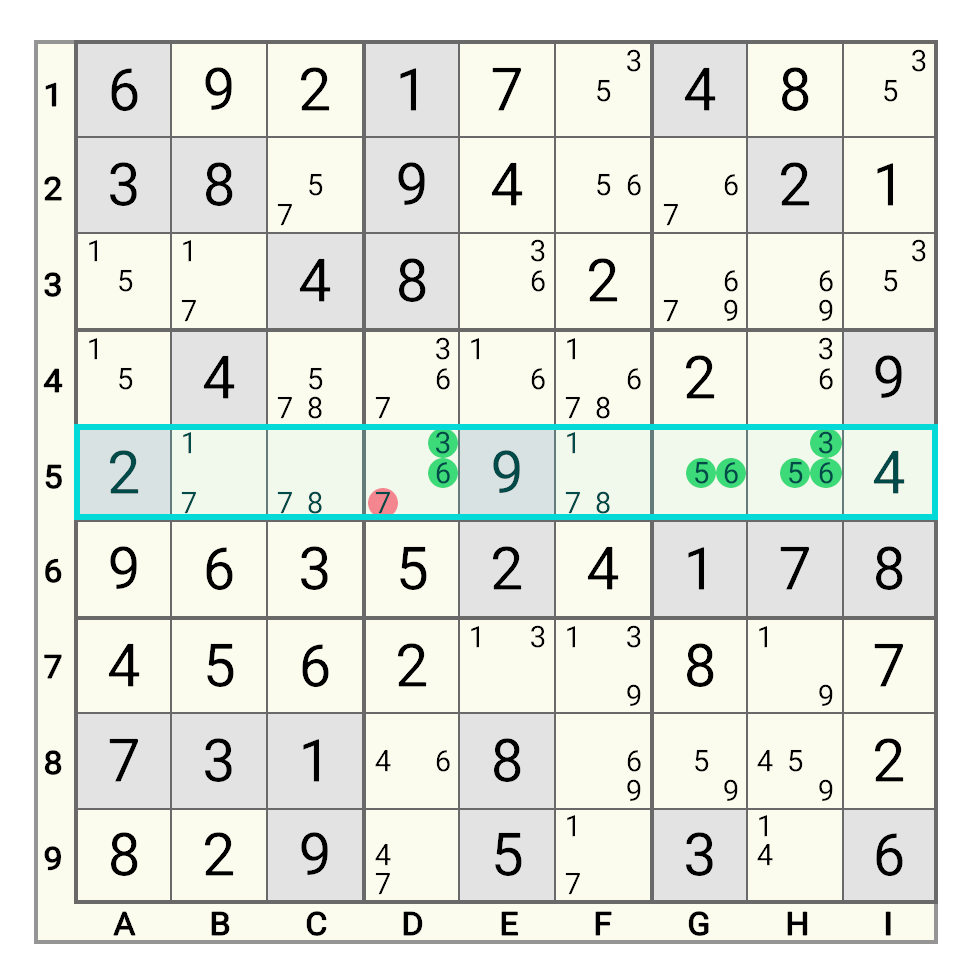 Naked Set Complement Example 1 - Hidden